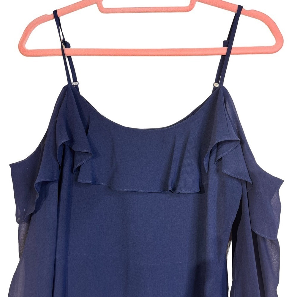NWT Cupcakes and Cashmere Sundra Cold Shoulder Dress Women's Size 4 Blue Mini - Picture 5 of 11
